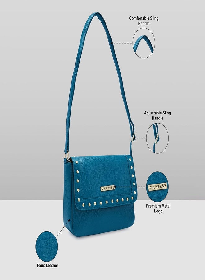 كابريس حقيبة كتف نسائية من كابريس (لون أزرق مخضر) - Image 3